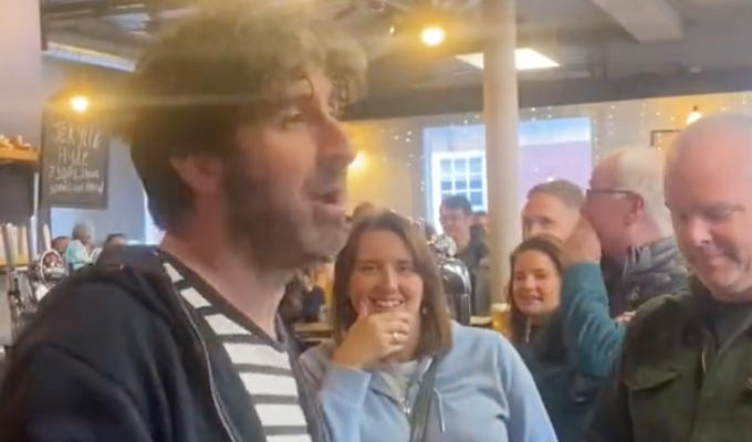 Mark Watson locked out of his own gig | Show starts in the bar as no one can get into the theatre...
